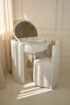 YOME Sminkbordsset - Off White - Lyxigt runt sminkbord - Bilde 4